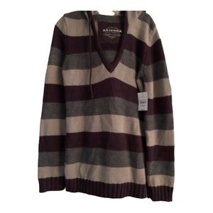 NWT Arizona acrylic knit hooded striped sweater…XLG